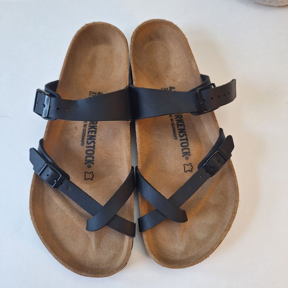 Birkenstock Mayari Birkibuc Sandals Black Leather - Size 42 270 women 11 Germany